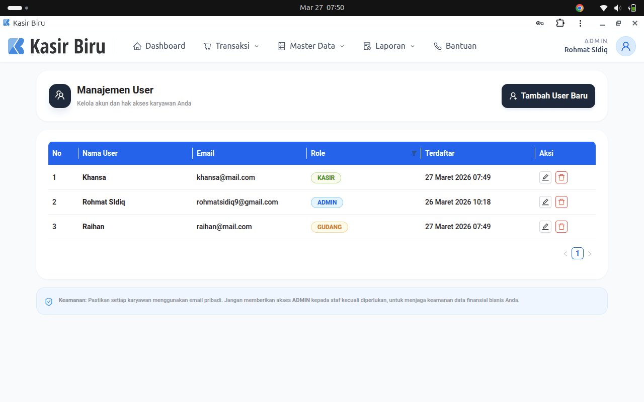 Multi-User & Hak Akses